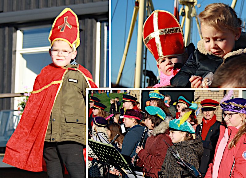 Heel veel kinderen, enkele verkleed heten Sinterklaas welkom. Hallelujah verhoogt de feeststemming met vele mee te zingen kinderliedjes